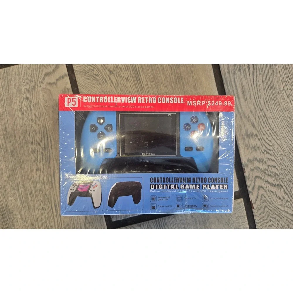 P5 Controllerview Retro Console Digital Game Player 520 Classic Games Blue New